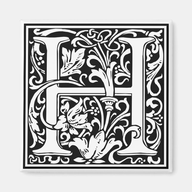 William Morris Alphabet “H” Magnet (Front)