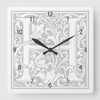 William Morris Alphabet “H” Square Wall Clock