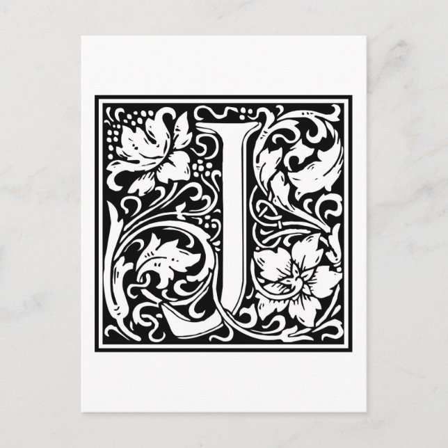 William Morris Alphabet “J” Postcard (Front)