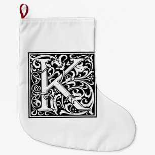 William Morris Alphabet “K” Large Christmas Stocking