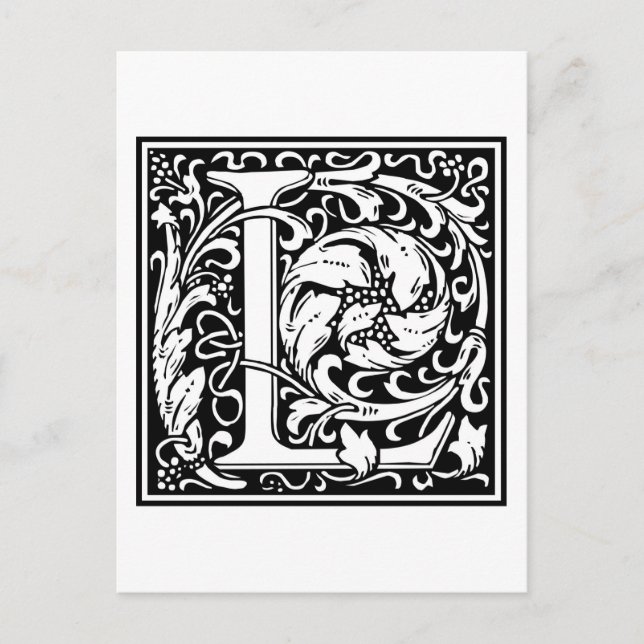 William Morris Alphabet “L” Postcard (Front)