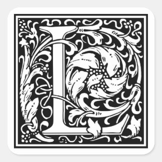 William Morris Alphabet “L” Square Sticker