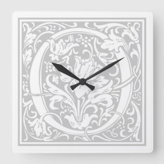 William Morris Alphabet “O” Square Wall Clock