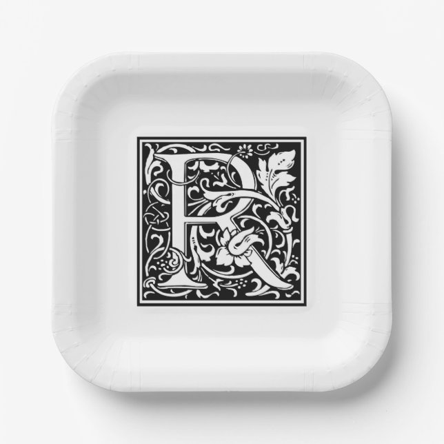 William Morris Alphabet “R” Paper Plates (Front)