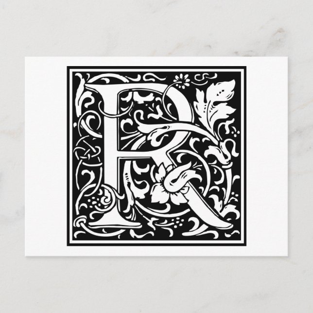 William Morris Alphabet “R” Postcard (Front)