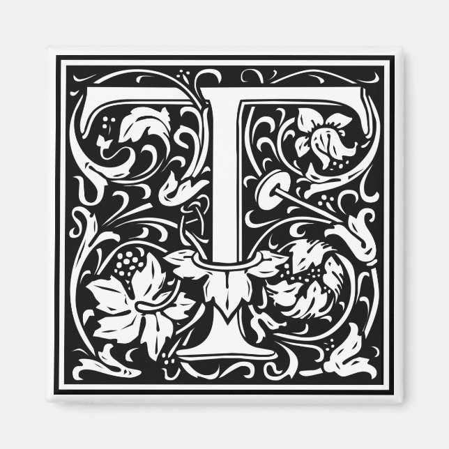 William Morris Alphabet “T” Magnet (Front)