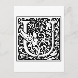 William Morris Alphabet “U” Postcard