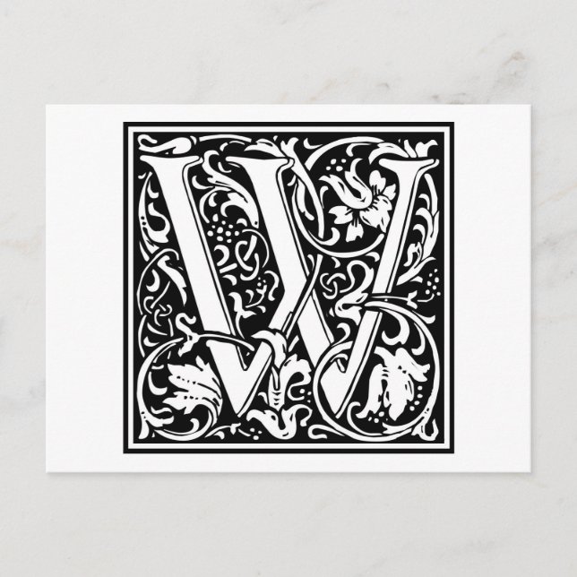 William Morris Alphabet “W” Postcard (Front)