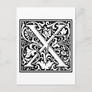 William Morris Alphabet “X” Postcard
