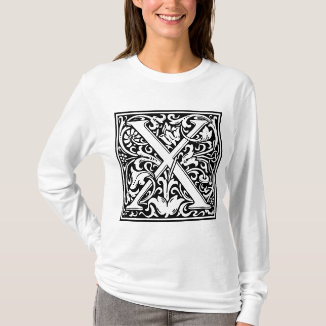 William Morris Alphabet “X” T-Shirt (Front)
