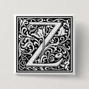 William Morris Alphabet “Z” 15 Cm Square Badge