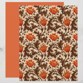 William Morris Anemone, Beige, Brown & Rust Orange