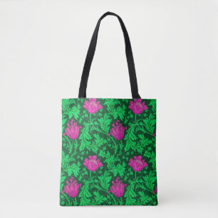 William Morris Anemone, Emerald Green and Fuchsia Tote Bag
