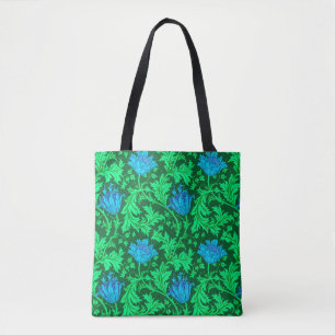 William Morris Anemone, Emerald Green & Turquoise Tote Bag