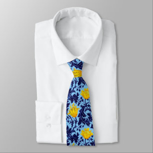 William Morris Anemone, Navy and Mustard Yellow Tie