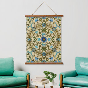 William Morris- Antique 1873 Vine & Flower Pattern Hanging Tapestry