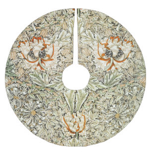 William Morris Antique Honeysuckle Floral Classic Brushed Polyester Tree Skirt