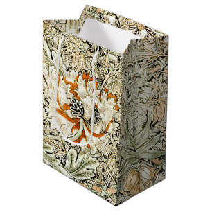 William Morris Antique Honeysuckle Floral Classic Medium Gift Bag