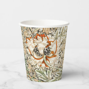 William Morris Antique Honeysuckle Floral Classic Paper Cups
