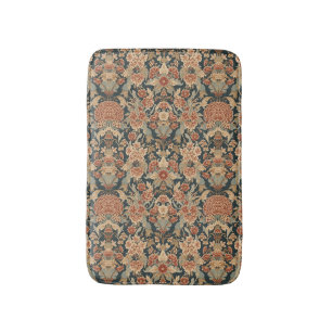 William Morris Antique Honeysuckle Floral Pattern Bath Mat