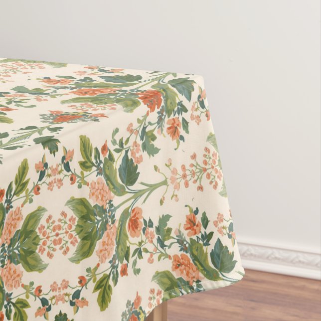 William Morris Antique Honeysuckle Floral Pattern Tablecloth (In Situ)