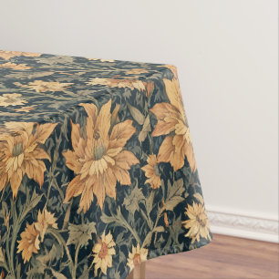 William Morris Antique Honeysuckle Floral Pattern Tablecloth