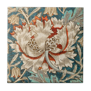 William Morris Antique Honeysuckle Floral Pattern Tile