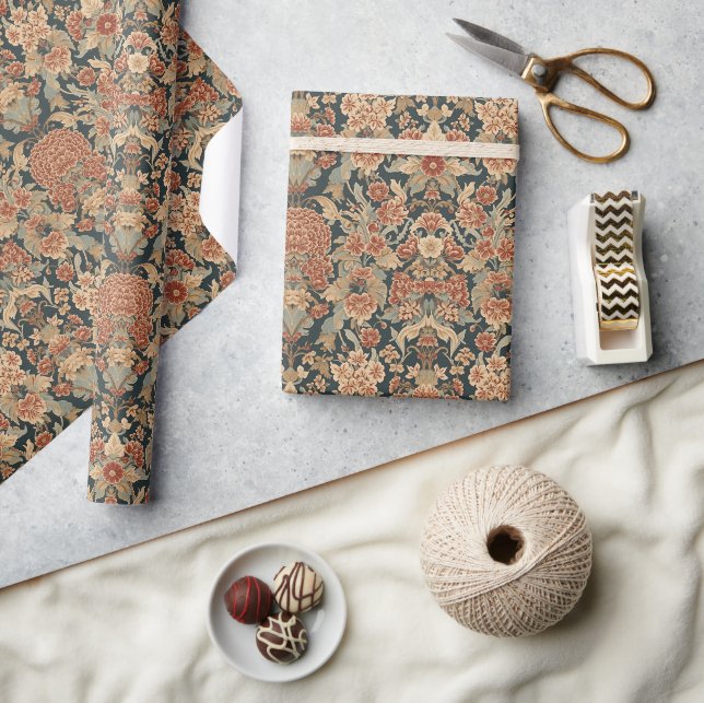 William Morris Antique Honeysuckle Floral Pattern Wrapping Paper (Crafts)