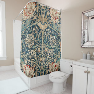 William Morris Antique Honeysuckle Floral Shower Curtain