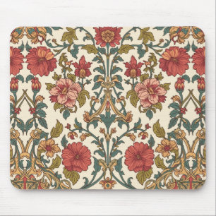 William Morris Antique pink roses Floral Pattern Mouse Pad