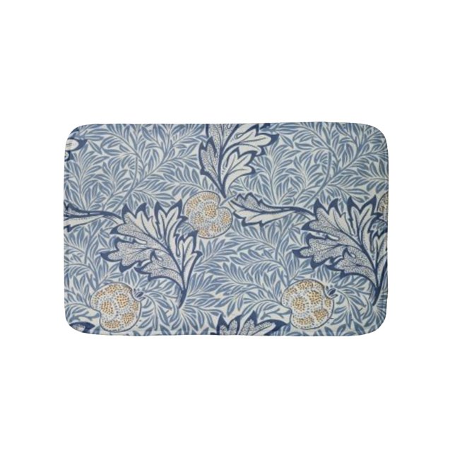 William Morris Apple Flower Floral Design Bath Mat (Front)
