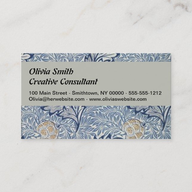 William Morris Apple Flower Floral Design Business Card (Front)