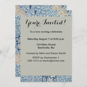 William Morris Apple Flower Floral Design Invitation