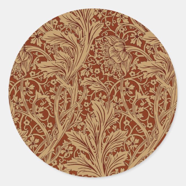 William Morris Arcadia Floral Garden Flower Classi Classic Round Sticker (Front)