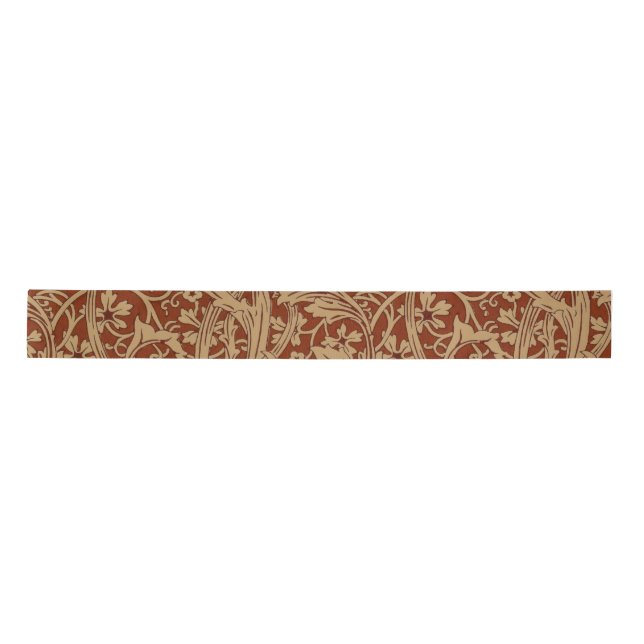 William Morris Arcadia Floral Garden Flower Classi Satin Ribbon (Front)