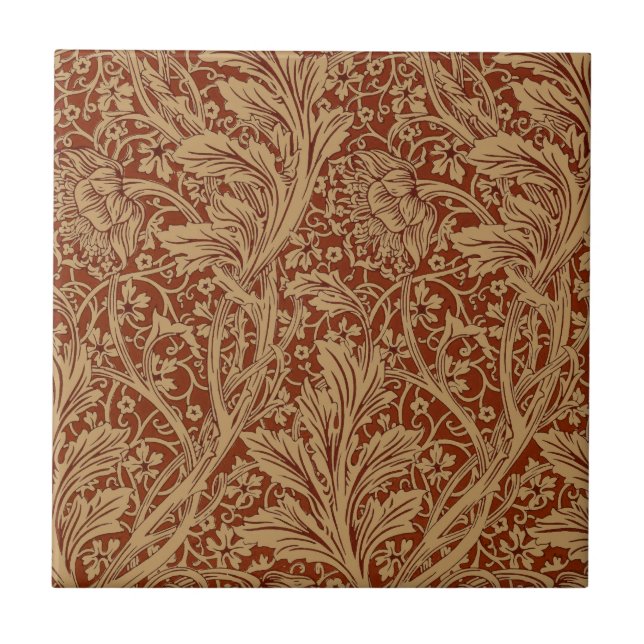 William Morris Arcadia Floral Garden Flower Classi Tile (Front)
