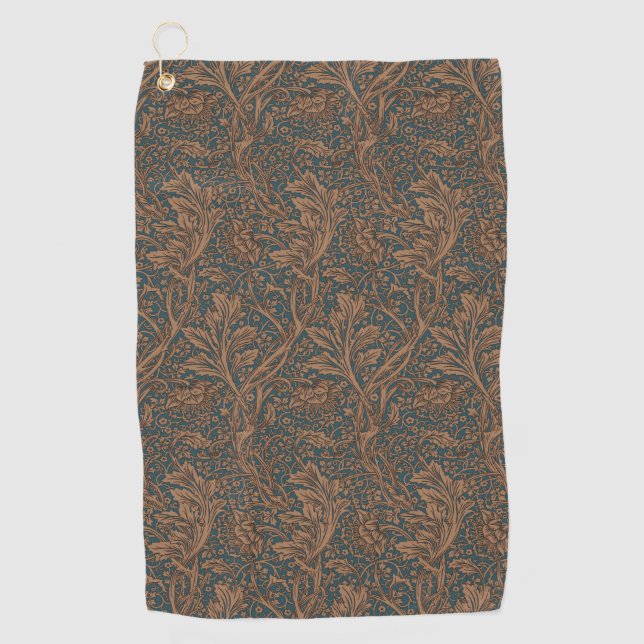 William Morris Arcadia Floral Pattern Classic Golf Towel (Front)