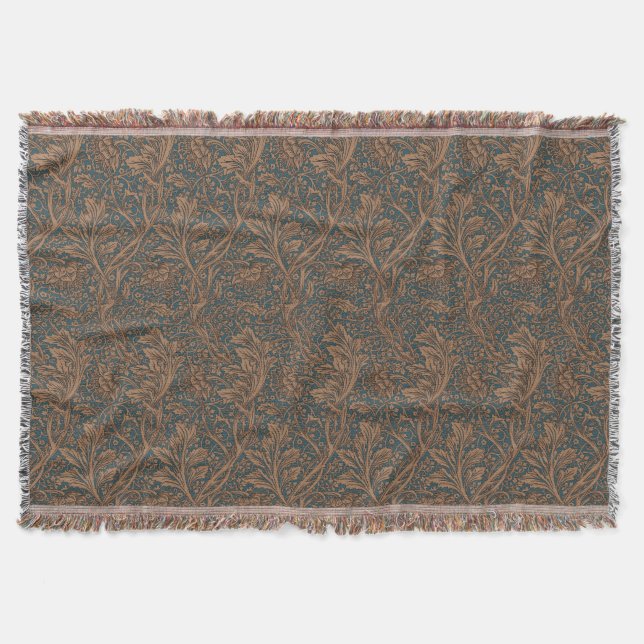 William Morris Arcadia Floral Pattern Classic Throw Blanket (Front)