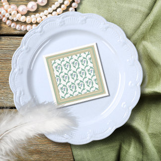 William Morris Art Deco Floral Green Vines Napkin