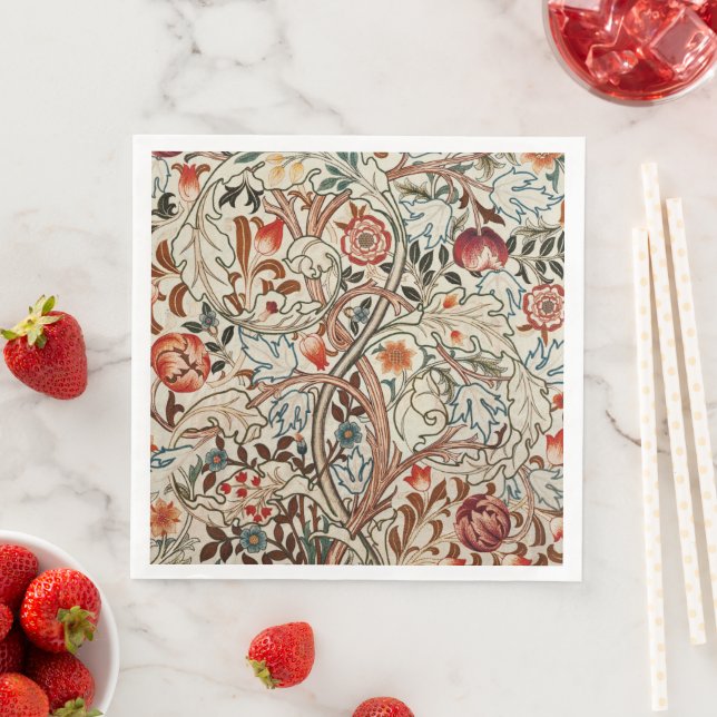 William Morris art design floral paper napkins  (Insitu)