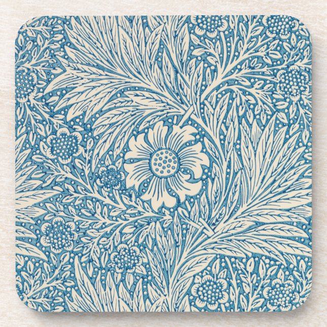 William Morris - Art Nouveau Blue Marigold Coaster (Front)