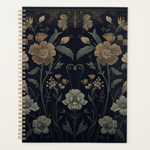 William Morris Art Nouveau Dark Aesthetic floral  Planner