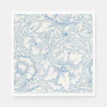 William Morris, Art Nouveau Elegant Blue Acanthus