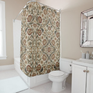 William Morris Art Nouveau Floral foliage Pattern Shower Curtain