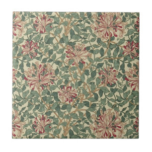 William Morris - Art Nouveau Honeysuckle & Leaves Tile