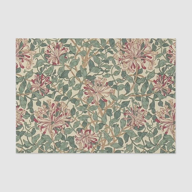 William Morris - Art Nouveau Honeysuckle & Leaves Tissue Paper (Front)