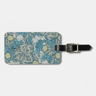 William Morris,art nouveau pattern, seaweed,blue,f Luggage Tag