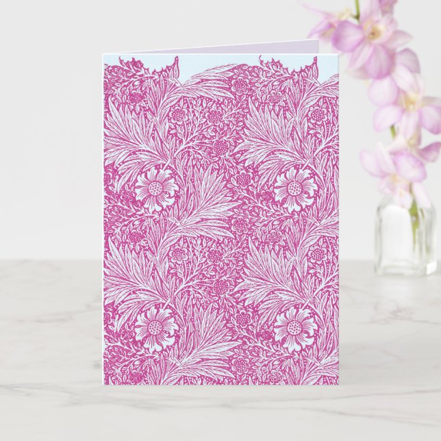 William Morris - Art Nouveau Pink Marigold Card (Orchid)