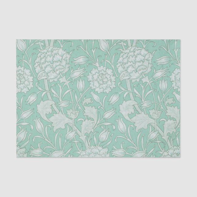 William Morris - Art Nouveau Wild Tulips - Green Tissue Paper (Front)