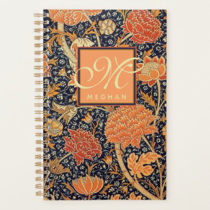 William Morris - Art Nouveau Wild Tulips  Monogram Planner